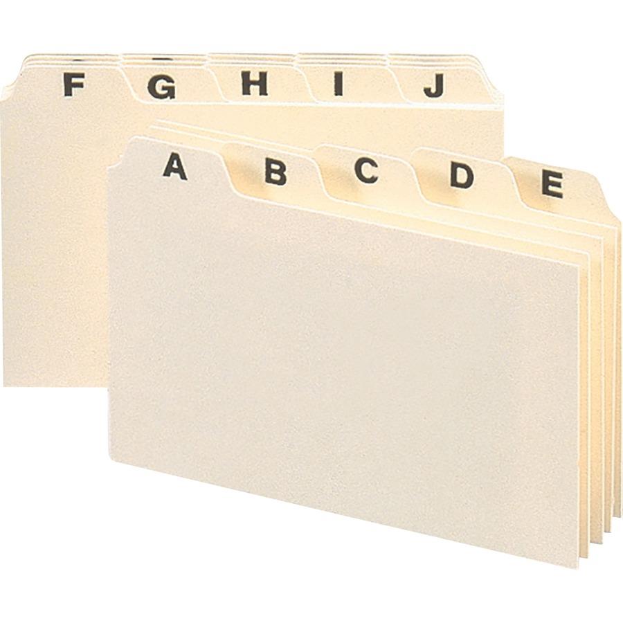 Smead Card Guides with Alphabetic Tab - 6 Divider Width - Manila Divider -  5 / Set - ICC Business Products