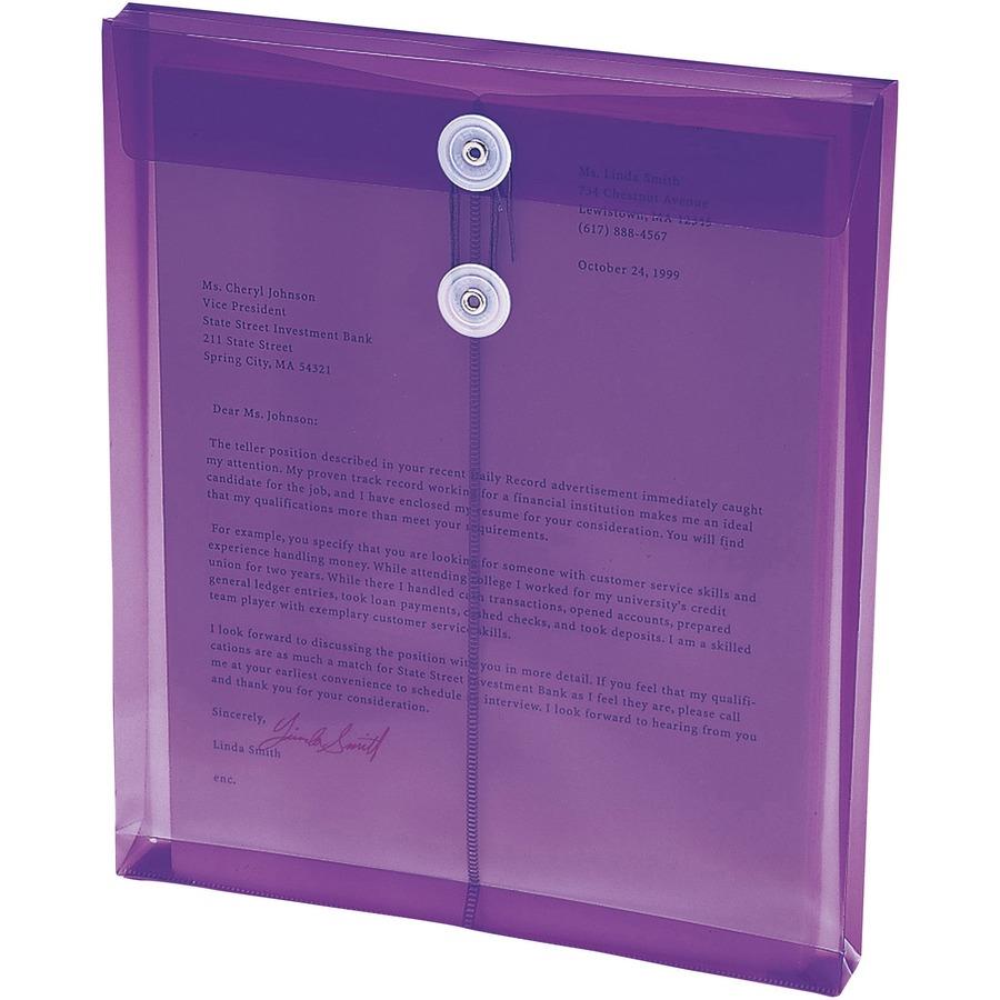 Smead Ultracolor Letter File Pocket - 8 1/2 x 11 - 1 1/4 Expansion -  Polypropylene - Clear - 5 / Pack - Thomas Business Center Inc