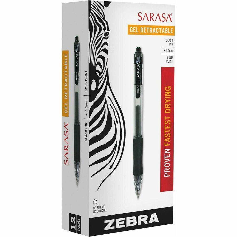 Zebra Sarasa Retractable Gel Ink Pens, Medium Point 0.7mm, Black, Rapid Dry  Ink, 12-Count 