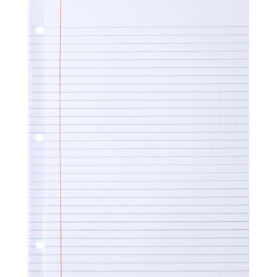 Sparco Ruled Filler Paper - 100 Sheets - Wide Ruled - Ruled Red Margin - 20 lb Basis Weight - Letter - 8 1/2 Sparco Ruled Filler Paper - 100 Sheets - Wide Ruled - Ruled Red Margin - 20 lb Basis Weight - Letter - 8 1/2