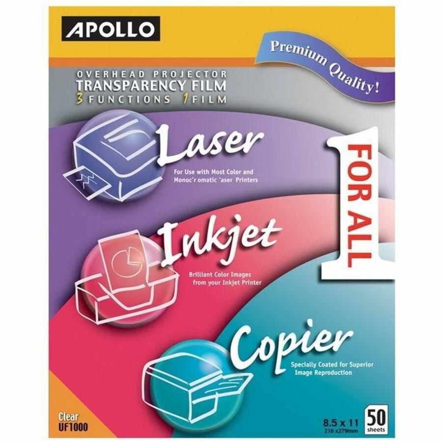 Apollo Overhead Projector Transparency Film - Letter - APOUF1000E, APO  UF1000E - Office Supply Hut