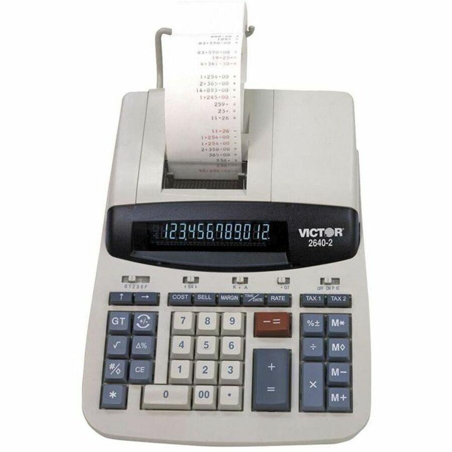 Victor 2640-2 12 Digit Heavy Duty Commercial Calculator - Dual