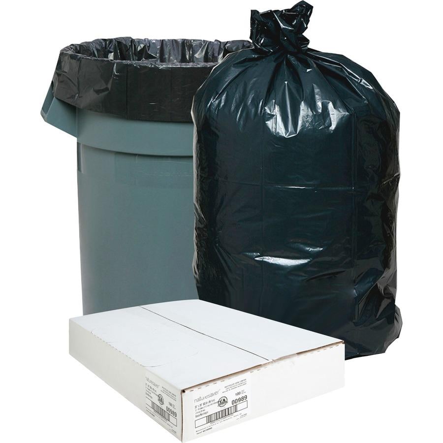 Black High Density Plastic Garbage Bags, 33 GAL