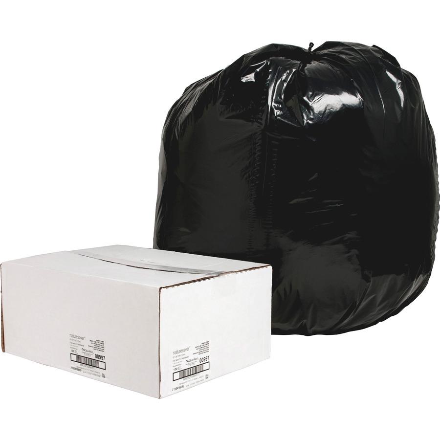 Pack of 25 Black Trash Bags 43 x 48 Thickness 17 Micron High