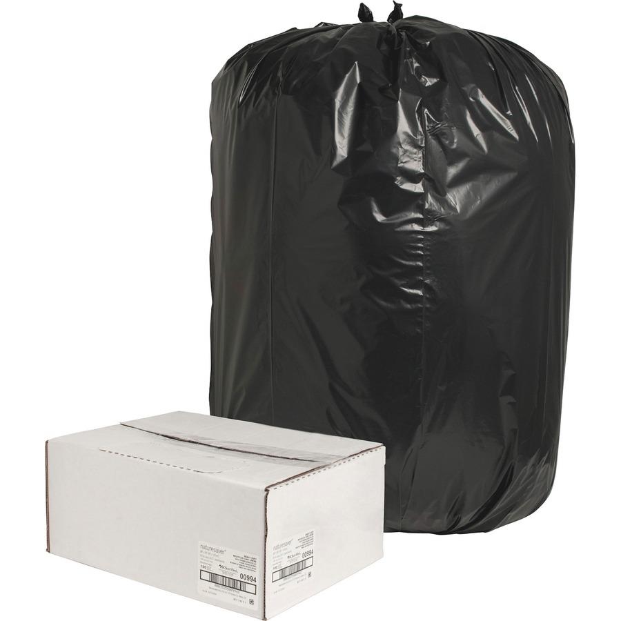 Hefty Easy Flaps 30-gallon Large Trash Bags - Large Size - 30 gal Capacity  - 30 Width x 33 Length - 0.85 mil (22 Micron) Thickness - Drawstring  Closure - Black - 6/Carton - 40 Per Box - Can - Recycled