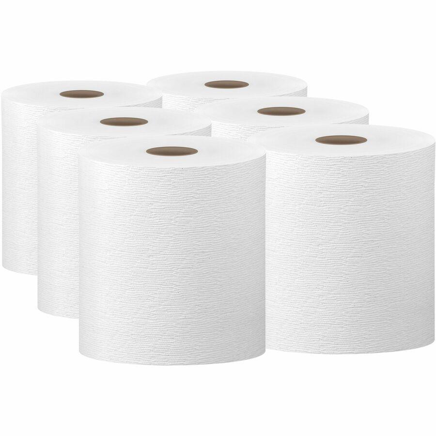 Paper Towel Rolls, Natural, 8 x 600 ft, Embossed, 2 Core, 12 Rolls per  Case