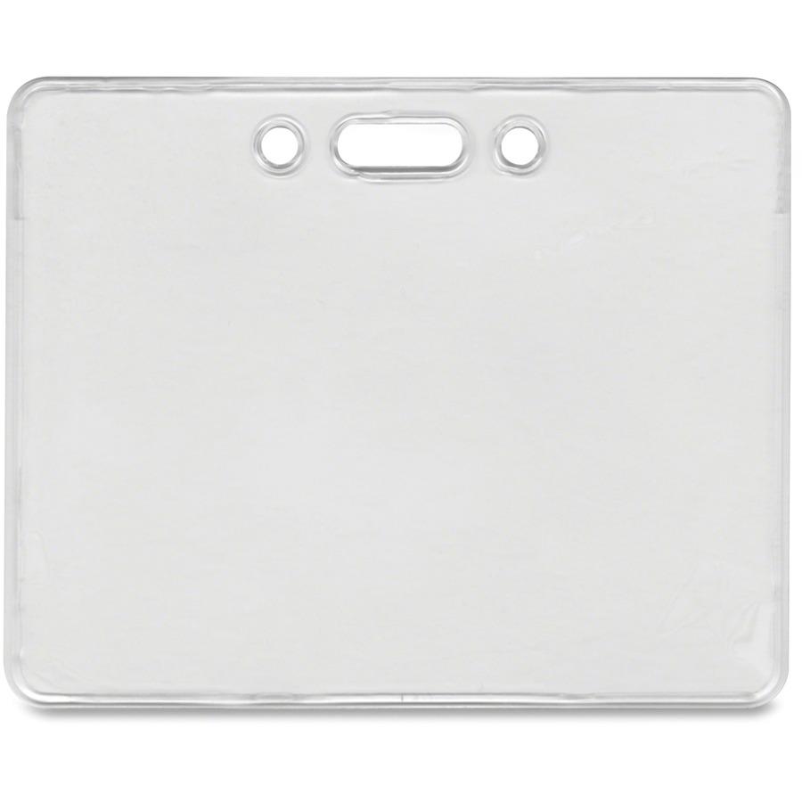 Advantus Proximity ID Badge Holder, Horizontal, 3 3/8w x 2 3/8h, Clear,  50/Pack 