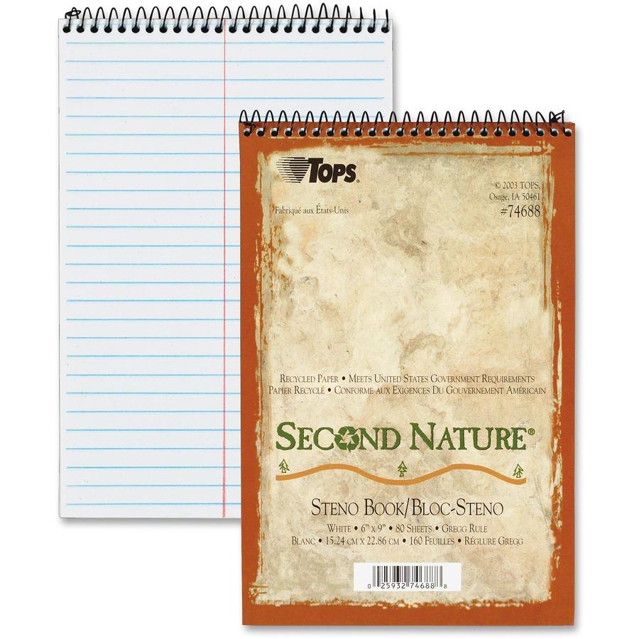 8.0 x 10.5 Left-Handed Wide Ruled Spiral Logo Notebook