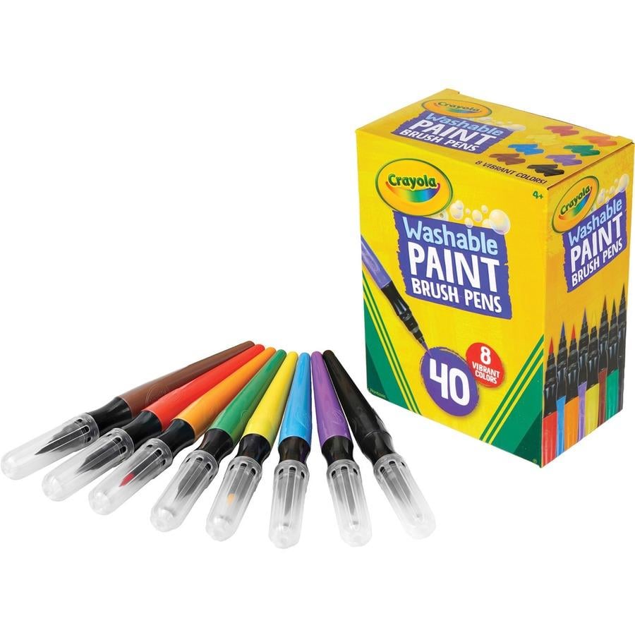 Crayola Washable Paint Brush Pens - Assorted - 40 / Box - ICC Business  Products