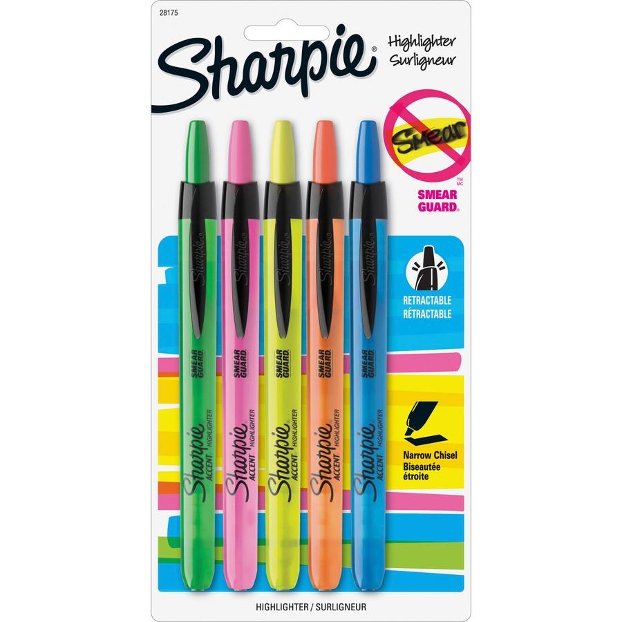 Sharpie Retractable Highlighters, Chisel Tip, Assorted, 8 Count