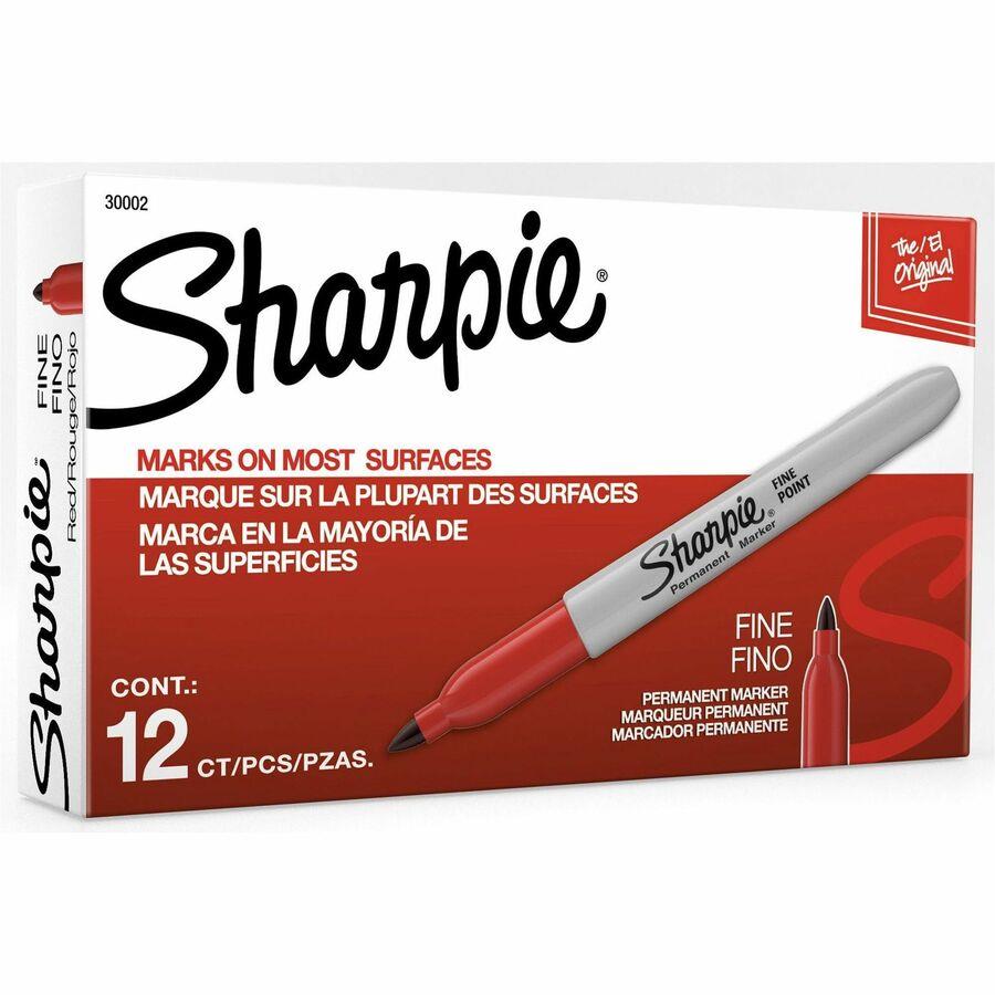 Sharpie Permanent Marker - Fine, Bold Marker Point - 1 mm Marker Point Size  - Black - Black Barrel - 36 / Pack