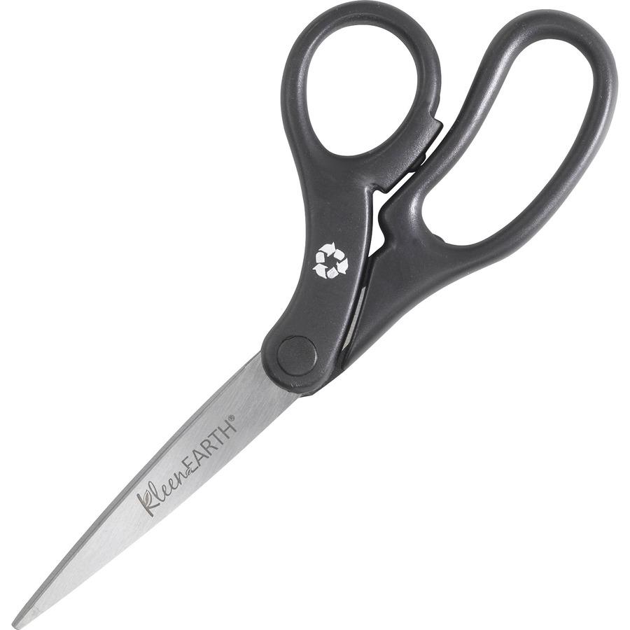 Fiskars Recycled All-Purpose Scissors - Stainless Steel - Straight Tip - Black - 2 / Pack