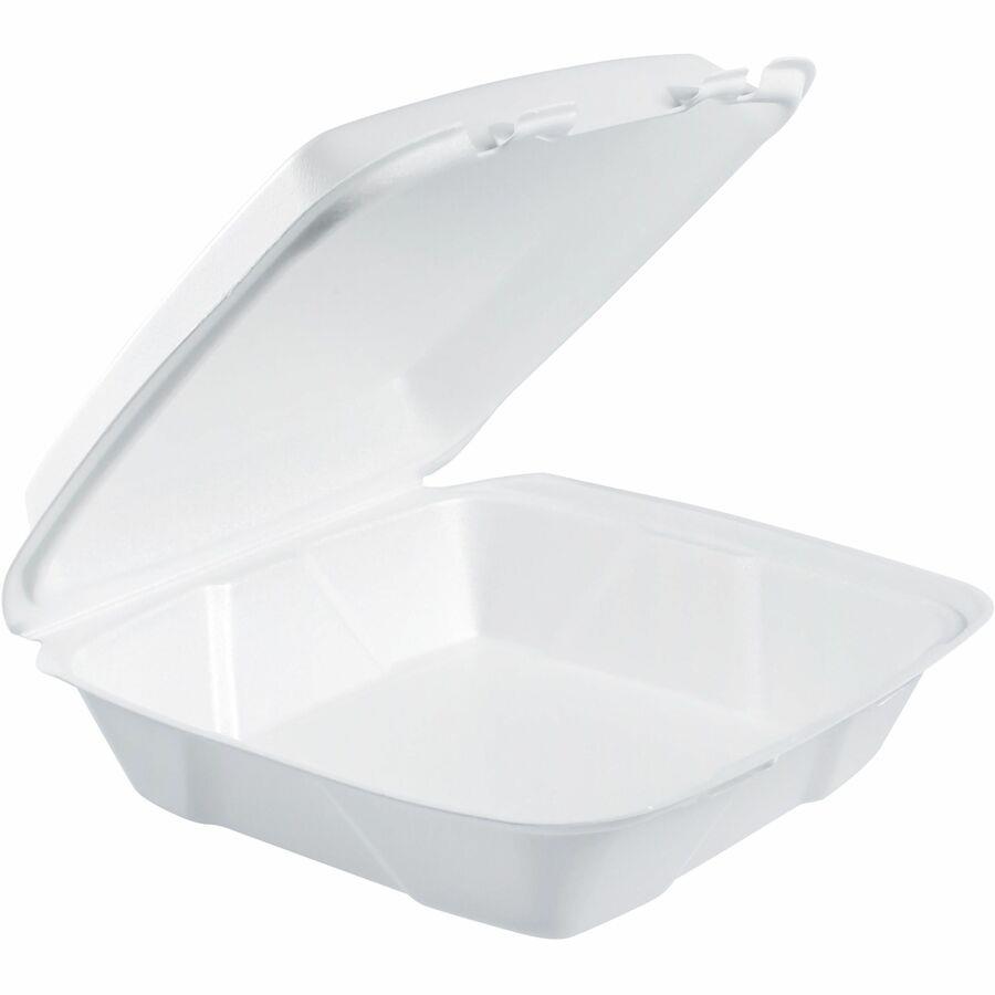 Foam hinged lid 3 compartment carryout containers