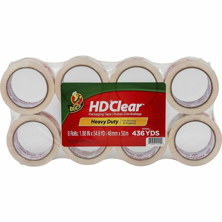 Duck Brand HD Clear Packing Tape - 54.60 yd Length x 1.88