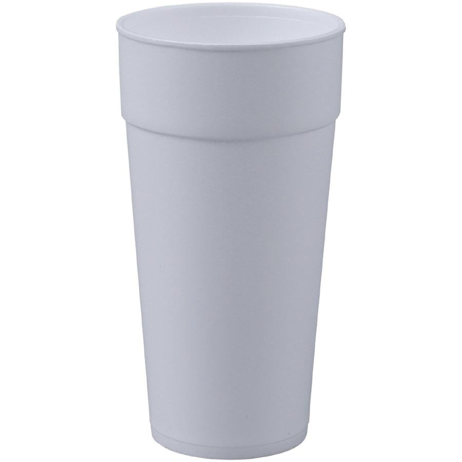 Genuine Joe Styrofoam Cup - 24 fl oz - White - Foam - Hot Drink
