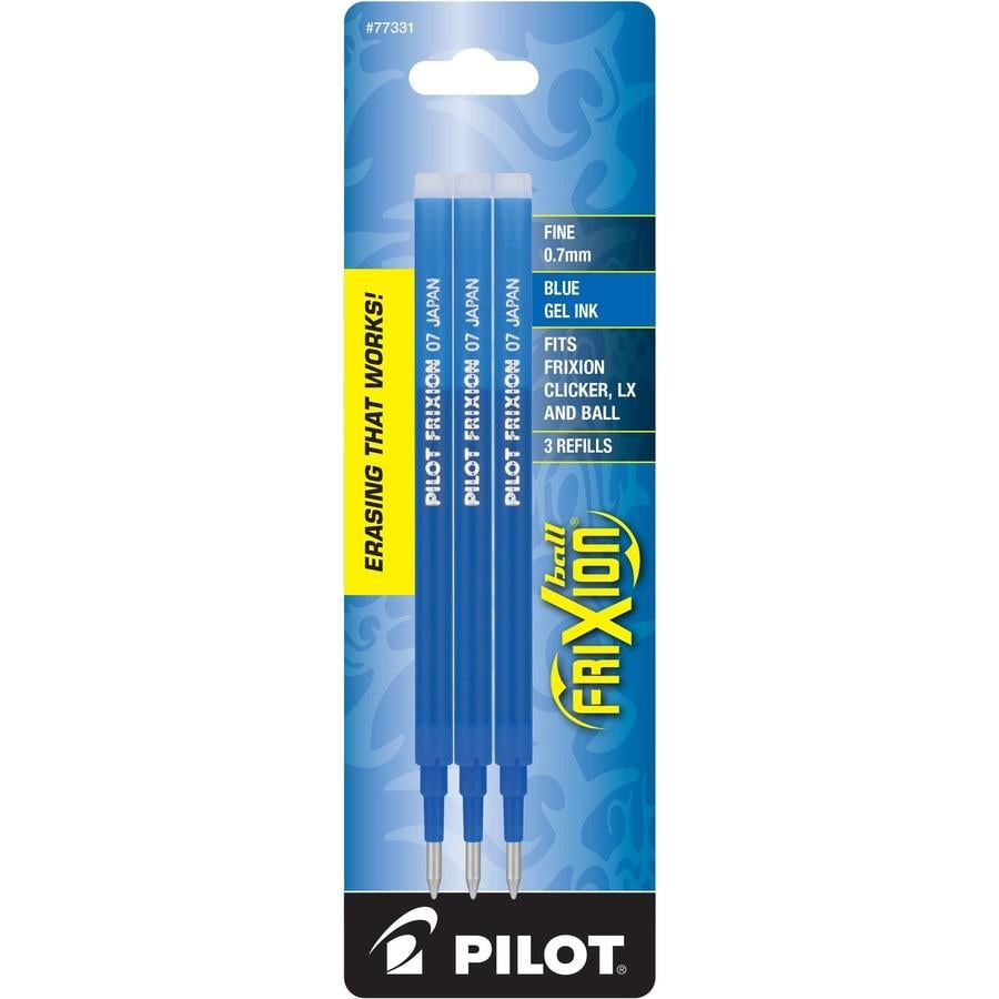 Pilot FriXion Clicker Erasable Gel Pens Fine Point 0.7 mm Black Barrels  Black Ink Pack Of 3 - Office Depot
