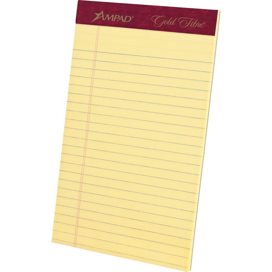 TOPS The Legal Pad Writing Pads, 8-1/2 x 11-3/4, Canary Paper, Legal  Rule, 50 Sheets, 3 Pack