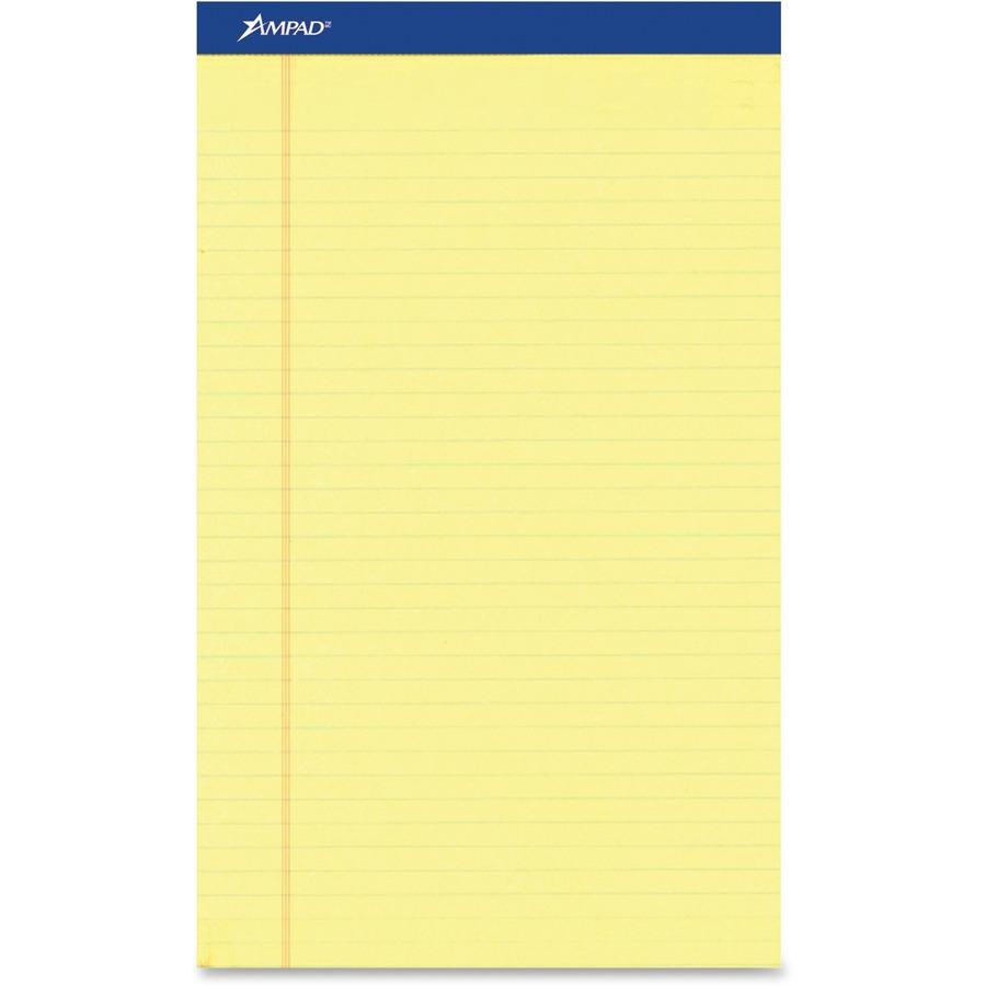 Ampad Perforated Ruled Pads - Letter - 50 Sheets - Stapled - 0.34 Ruled -  8 1/2 x 118.511.8 - Dark Blue Binder - Sturdy Back, Chipboard Backing,  Perforated, Tear Resistant - 12 / Dozen - ICC Business Products