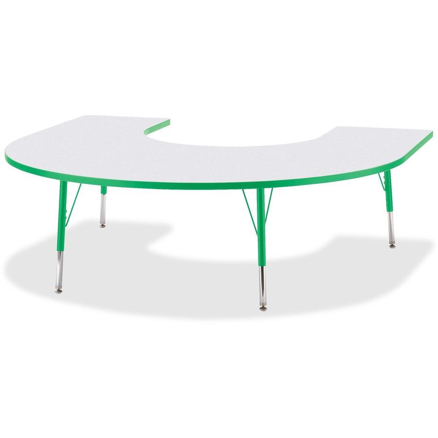 Jonti-Craft Berries Elementary Height Prism Edge Horseshoe Table -  Laminated Horseshoe-shaped, Yellow Top - Four Leg Base - 4 Legs - 66 Table  Top Length x 60 Table Top Width x 1.13