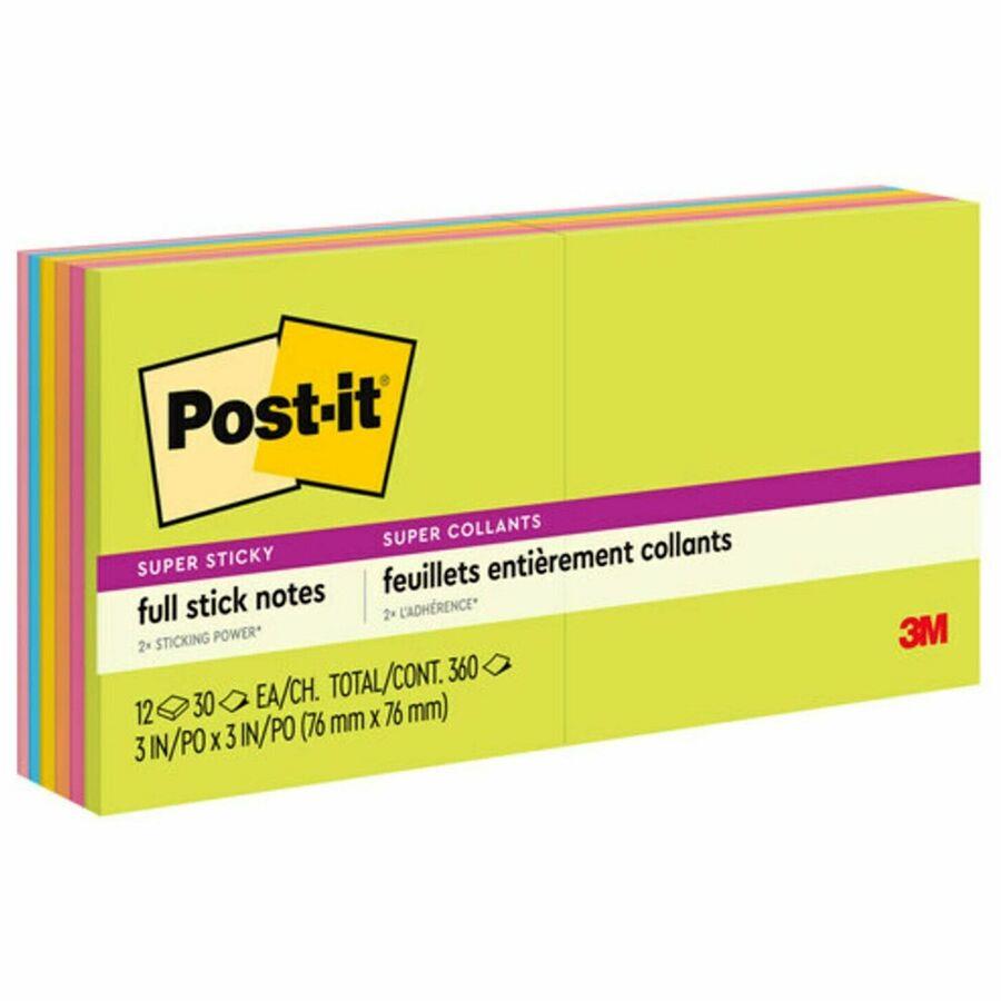 Post-it® Super Sticky Full Adhesive Notes - Rio de Janeiro Color