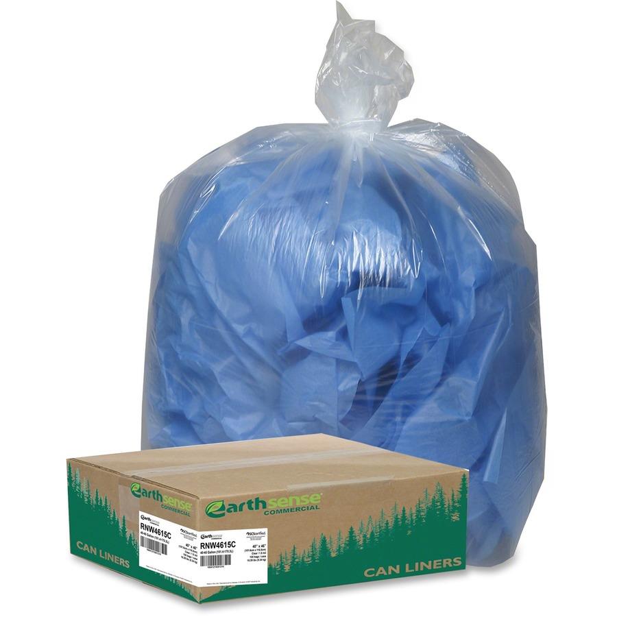 Heavy Duty Large Blue Recycling Trash Bags 46 Gallon 