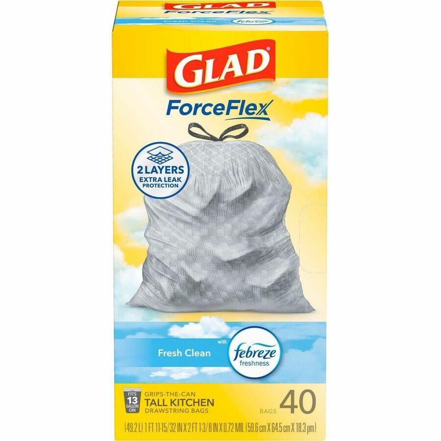 Glad OdorShield + Febreze Trash Bag - 6 boxes, 26 count each