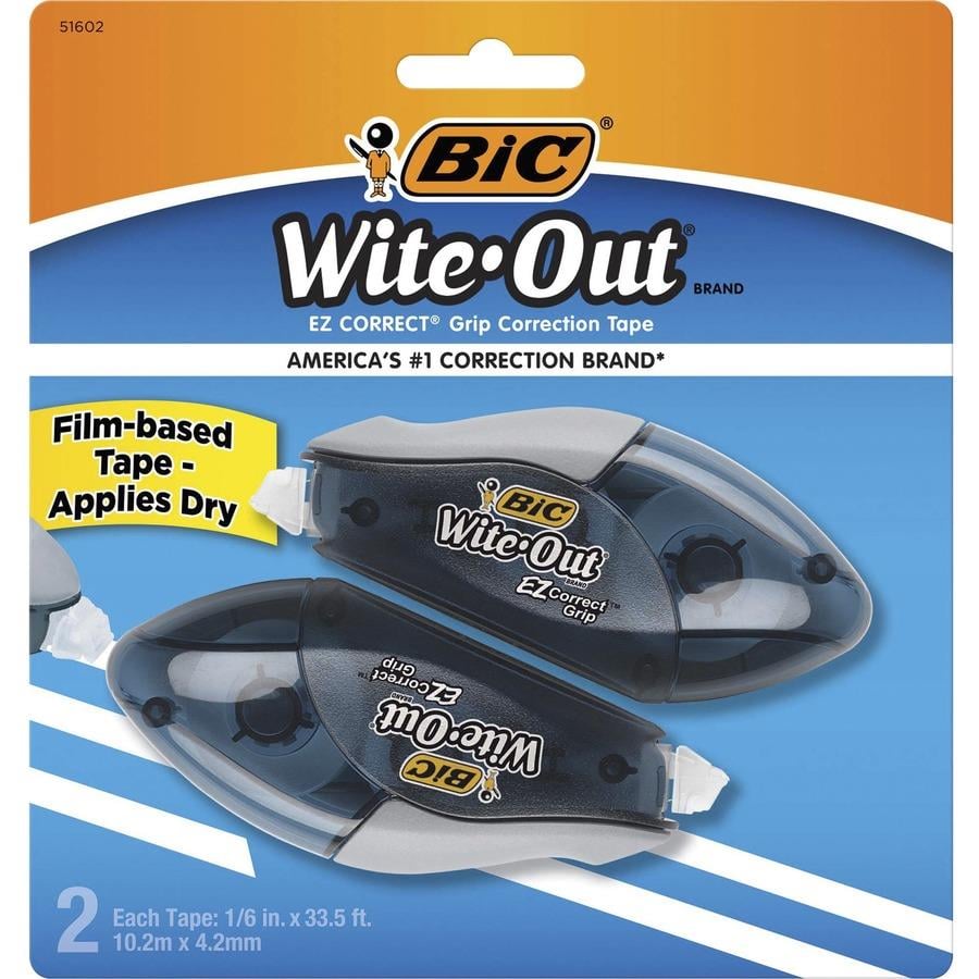 BIC Wite-Out Brand EZ Correct Correction Tape, 39.3 Feet, 10-Count Pack of white  Correction Tape, Fast, Clean and Easy to Use Tear-Resistant Tape Office or  School Supplies 