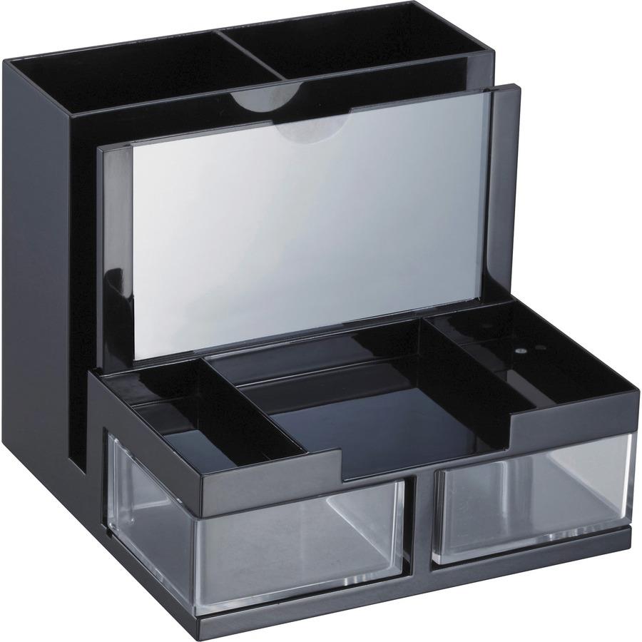 deflecto Desk Caddy Organizer, 6 Compartment, 5.4 x 6.8 x 5, Black 