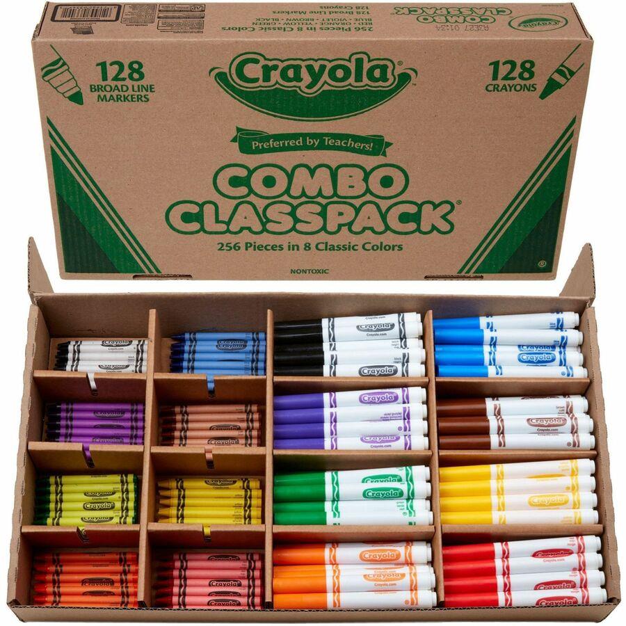 Crayola Crayons/Markers Combo Classpack - Assorted Ink - Assorted Wax - 256  / Box - ICC Business Products