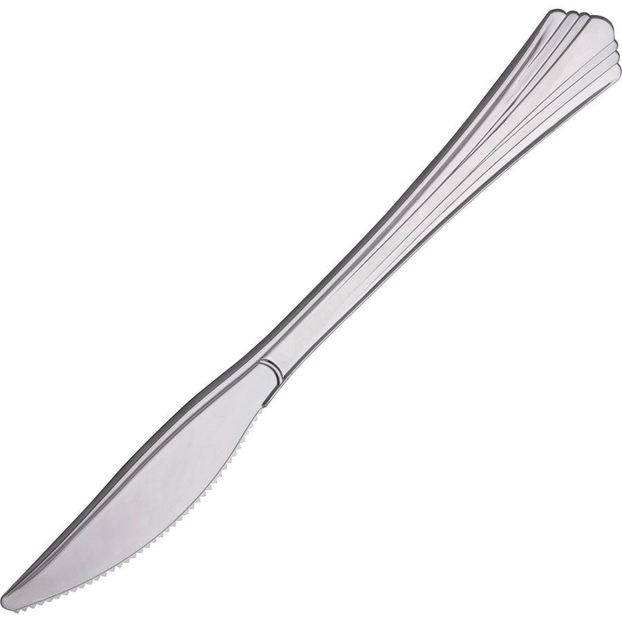 Silver Plastic Disposable Steak Knives