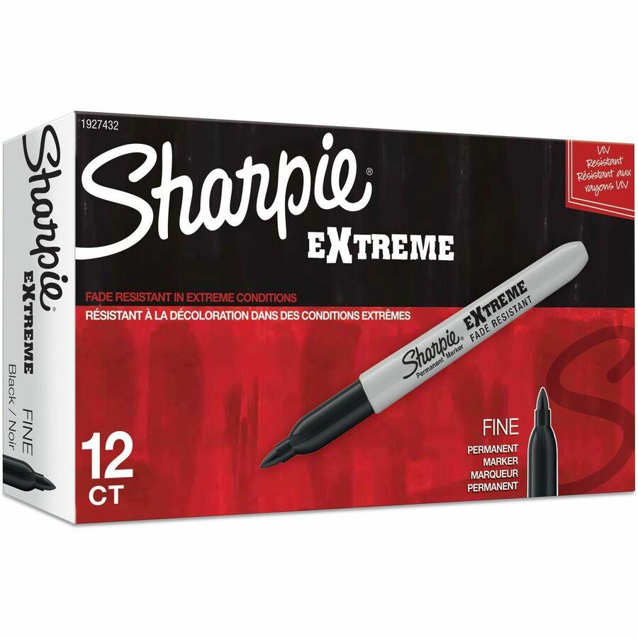 SHARPIE Permanent Markers, Ultra Fine Point, Black, 12 Count