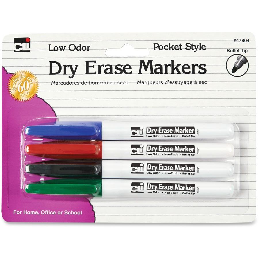 Low-Odor Dry-Erase Marker, Medium Bullet Tip, Blue, Dozen