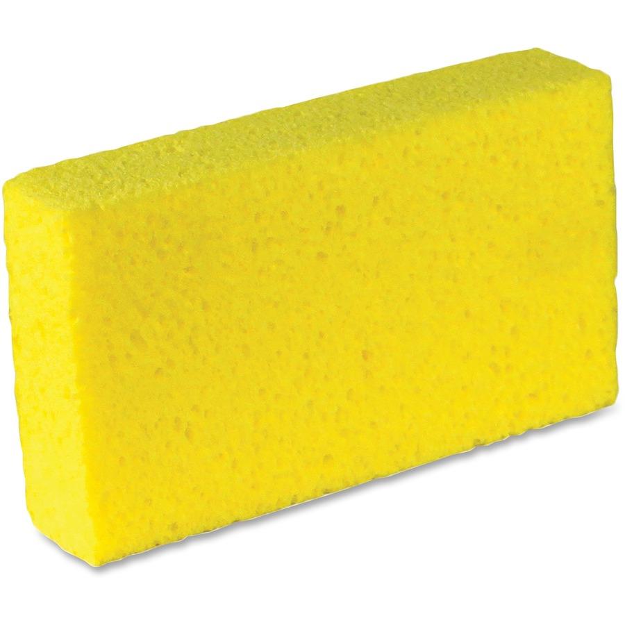 Commercial Cellulose Sponge, Yellow, 4 1/4 x 6, Pack of 12