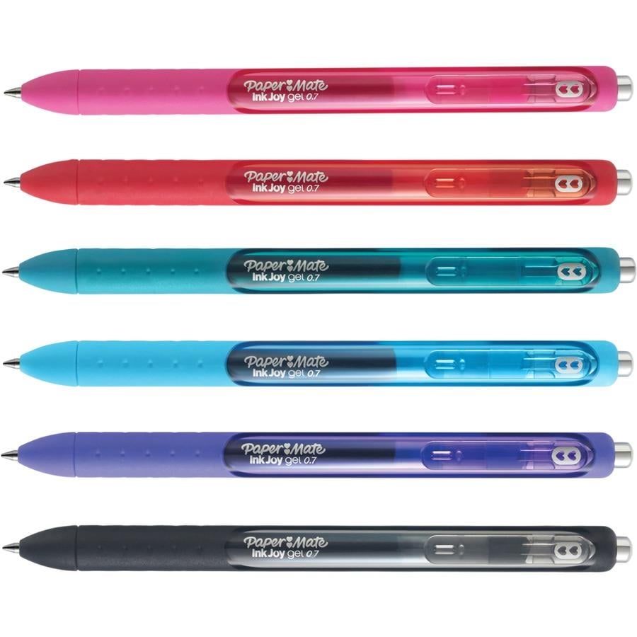 BIC Gelocity Quick Dry Retractable Gel Pens Medium Point 0.7 mm Clear Black  Barrel Black Ink Pack Of 8 Pens - Office Depot