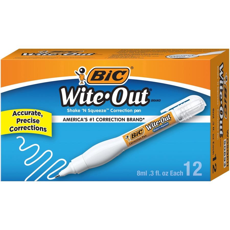 Wite Out Shake N Squeeze Correction Pen Pen Applicator 8 mL White