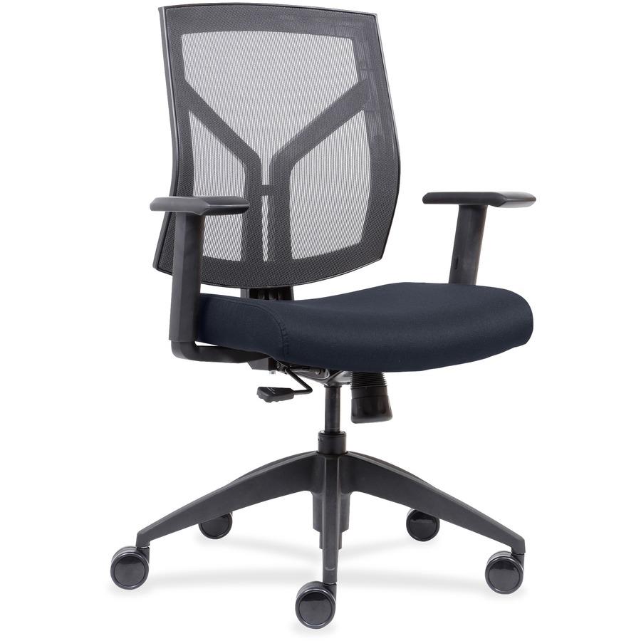 Lorell Classroom Adjustable Height Padded Mobile Task Chair Black