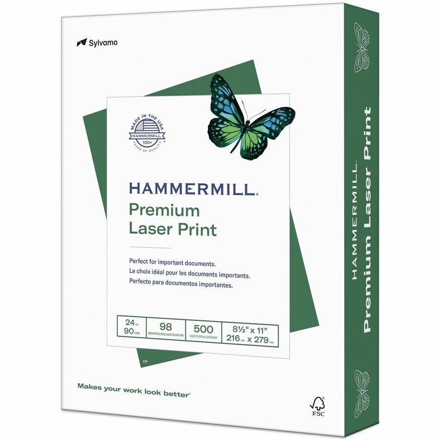 Hammermill Premium Multipurpose Print Paper, 97 Bright, 20 lb Bond Weight, 8.5  x 11, White, 500 Sheets/Ream, 5 Reams/Carton