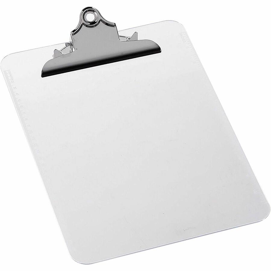 Business Source Spring Clip Plastic Clipboard - 8 1/2 Business Source Spring Clip Plastic Clipboard - 8 1/2