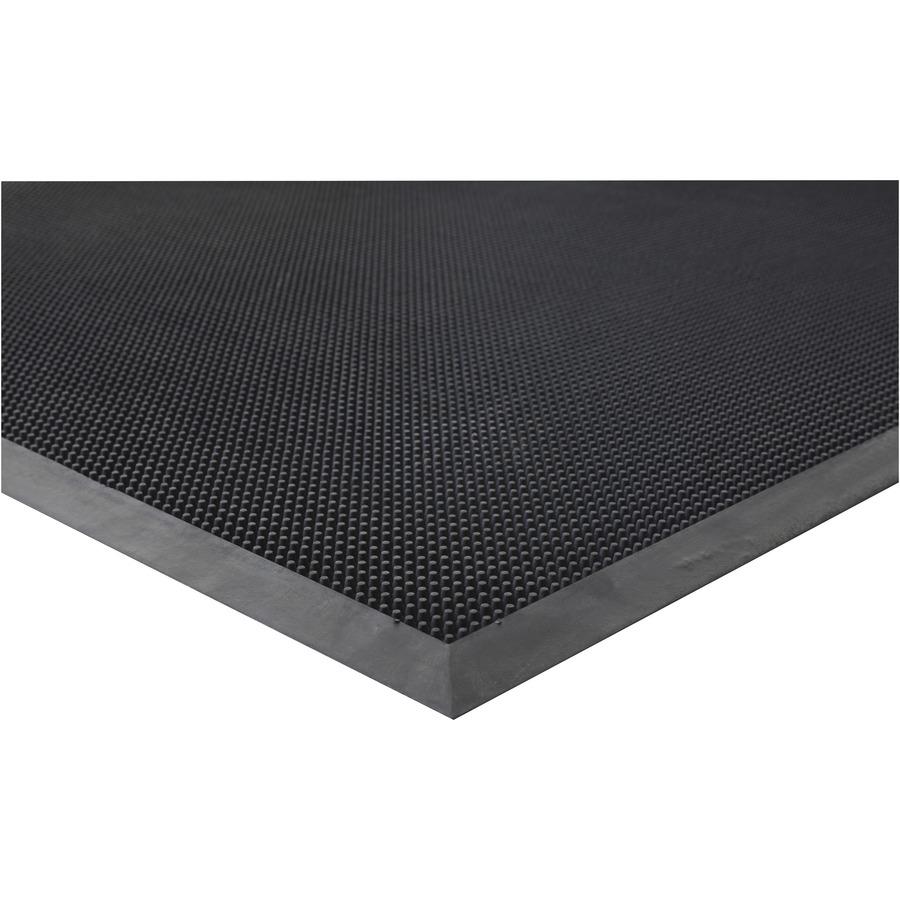 Genuine Joe Brush Tip Scraper Mat - Indoor, Outdoor - 60 Length x 36  Width x 0.40 Thickness - Rectangle - Rubber - Black