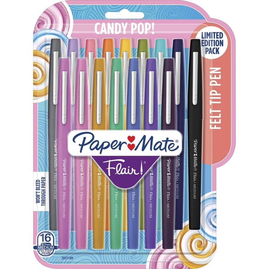 Paper Mate Flair Felt Tip Pens, Medium Point (0.7 mm), Assorted Colors, 20  Count 