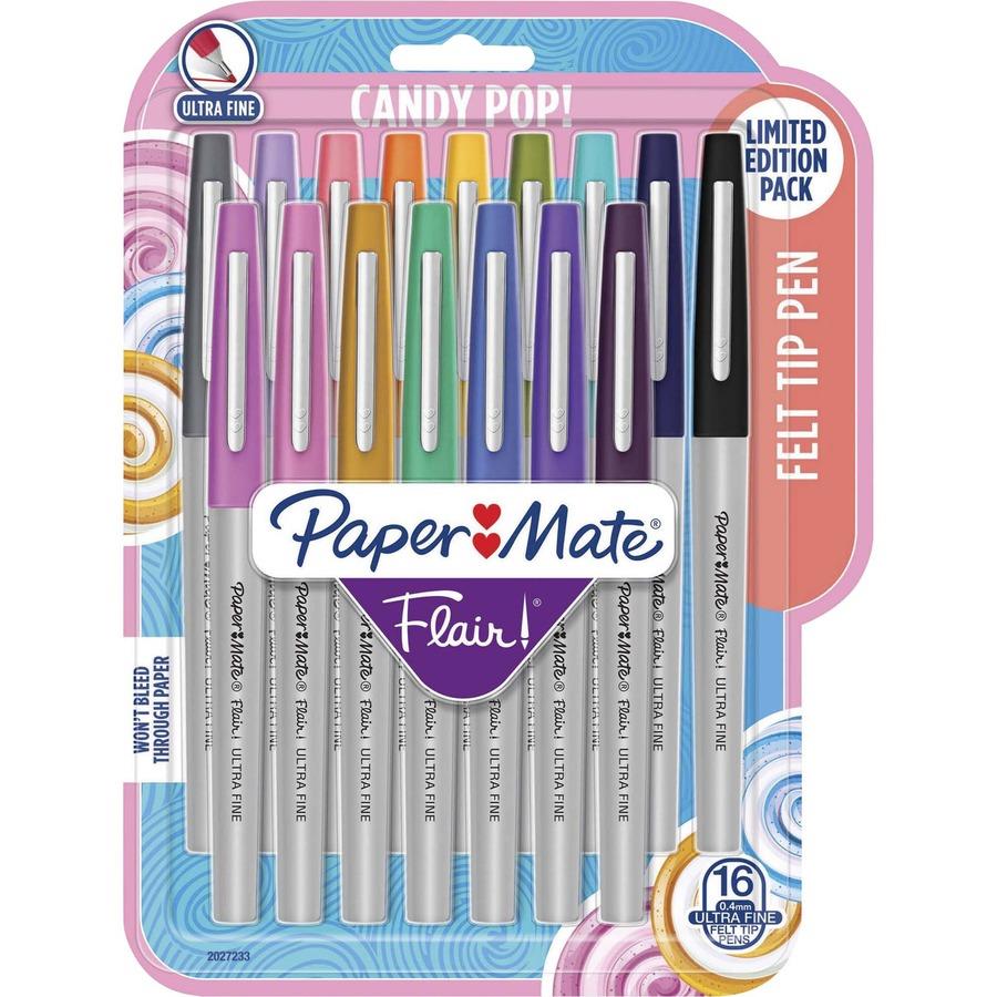 Papermate Flair Medium Point Felt & Gel Pens, 6-Count