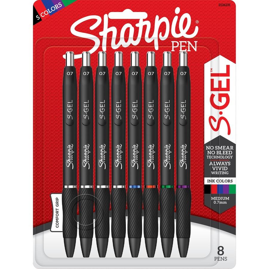 Sharpie S-Gel Pens - 0.7 mm Pen Point Size - Assorted Gel-based Ink - 8 /  Pack - ICC Business Products