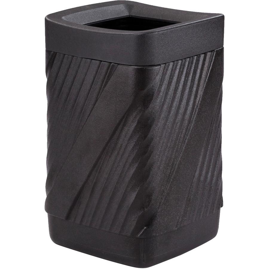 Safco Open Top Round Waste Receptacle Steel 30 Gal Black