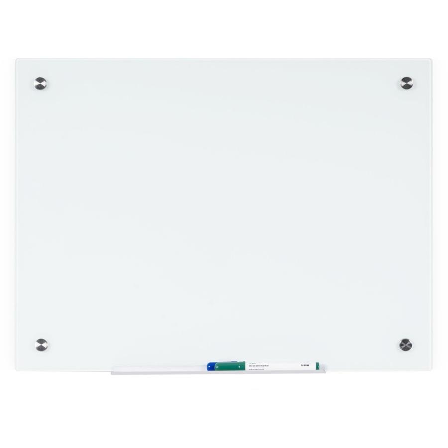 U Brands Frameless Non-Magnetic Glass Dry Erase Board, 35 X 23, Black