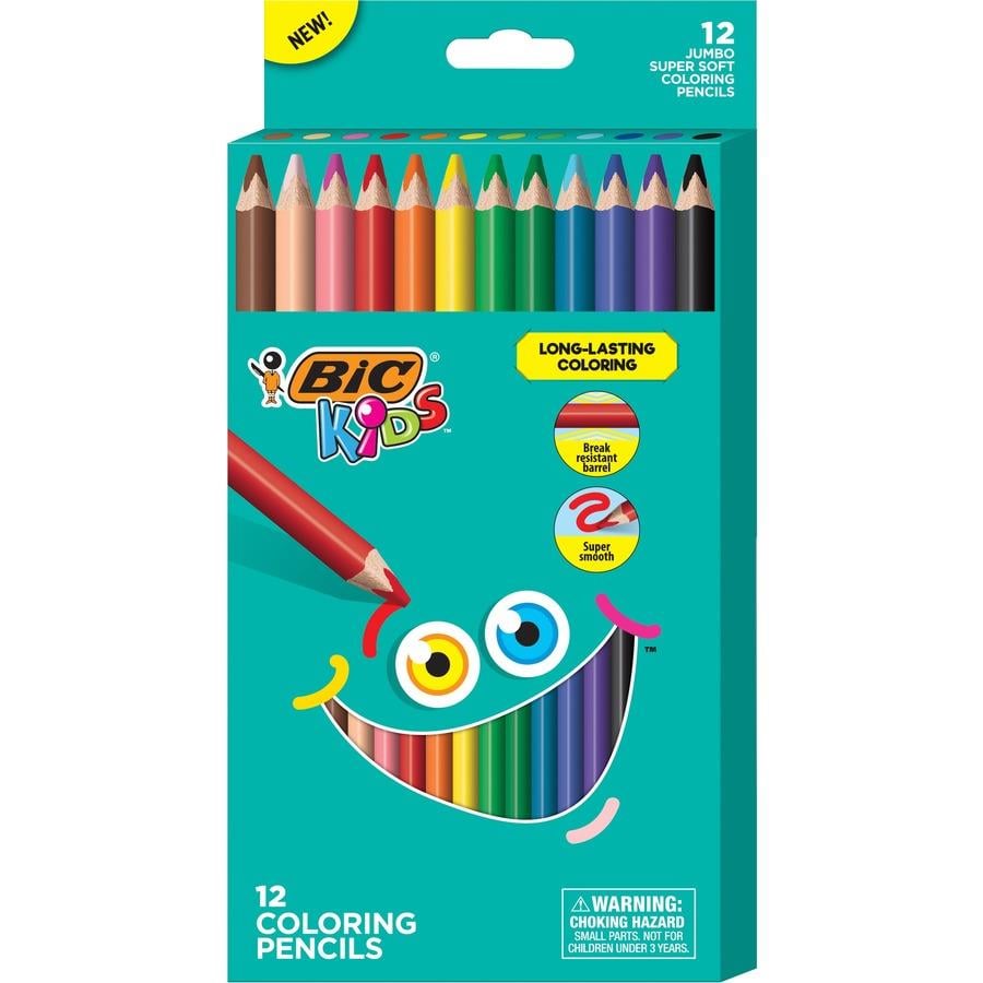 BIC Kids Colored Pencil - Assorted Lead - 12 PackBICBKCPJ12AST, BIC  BKCPJ12AST - Office Supply Hut