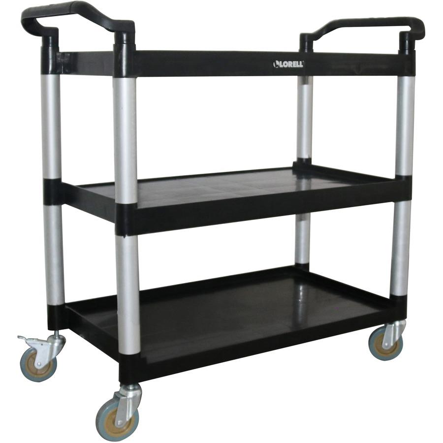 Utility Service Cart with Wheels 3-Tier Food Service Cart 154lbs Capacity