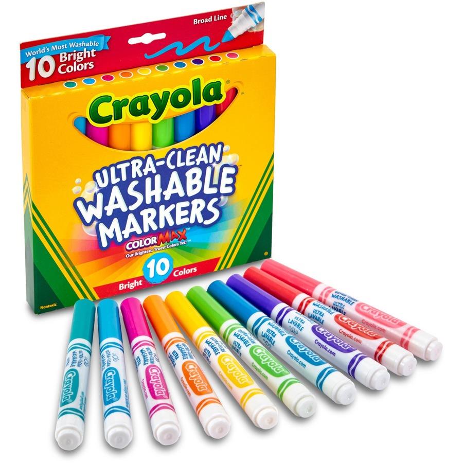 Crayola Broad Line Washable Markers, Broad Bullet Tip, Orange, 12/Box