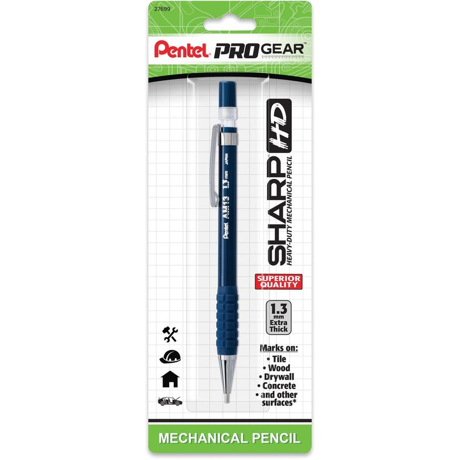 Pentel PROGear 1.3mm Mechanical Pencil - 1.3 mm Lead Diameter - Refillable  - Blue Barrel - 1 Pack - ICC Business Products