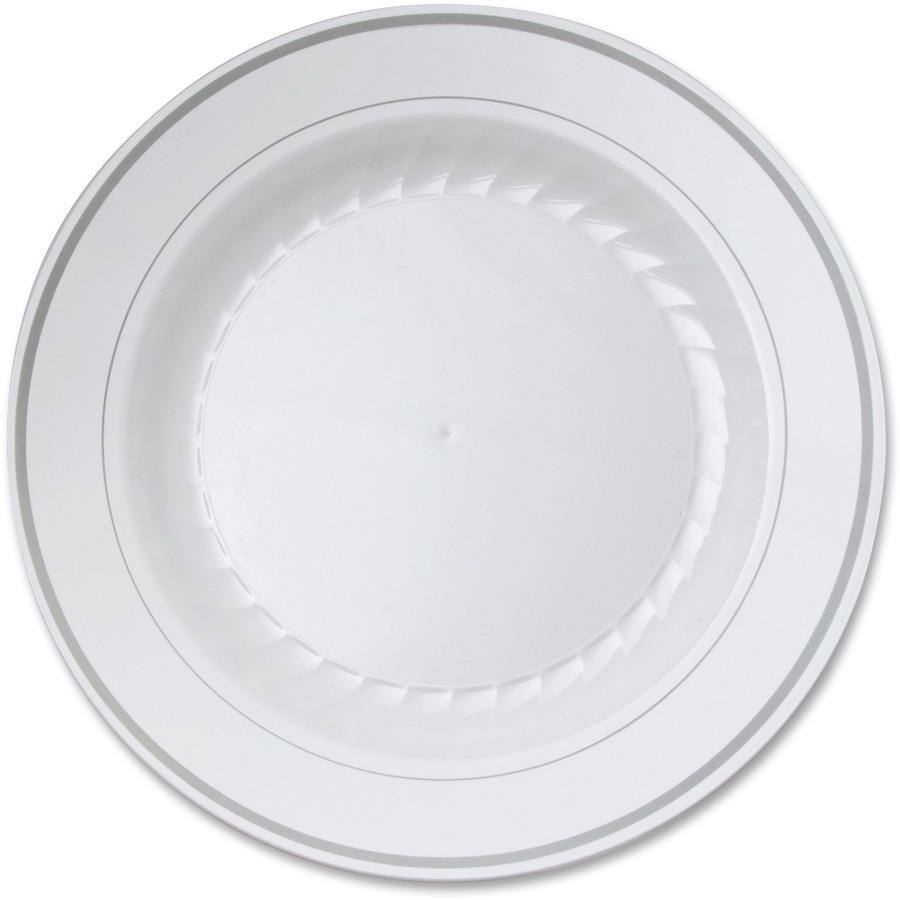 White Paper Plates, for Event and Party Supplies