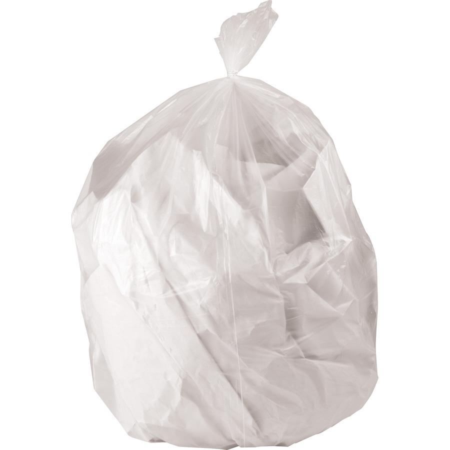 Recycling Medium Drawstring Bags, Clear, 8 Gallon, 40 Count